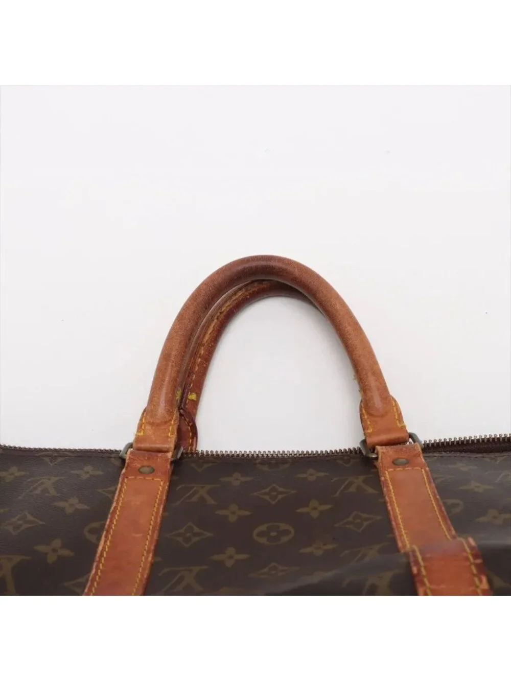 Louis Vuitton Monogram Keepall 50 Leather Boston Bag Tote Carry